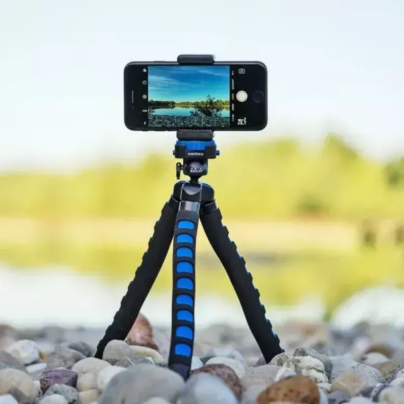 Tripod Mantona 21399 Digital/Film Cameras 3 Legs Black Blue