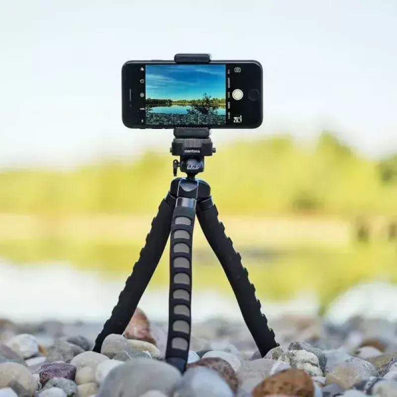 Tripod Mantona 21400 for Digital/Film Cameras 3 Legs Black Grey