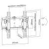 Wall Mount Reflecta PLANO Slim 42-2020T Black Max 30kg 42 inch