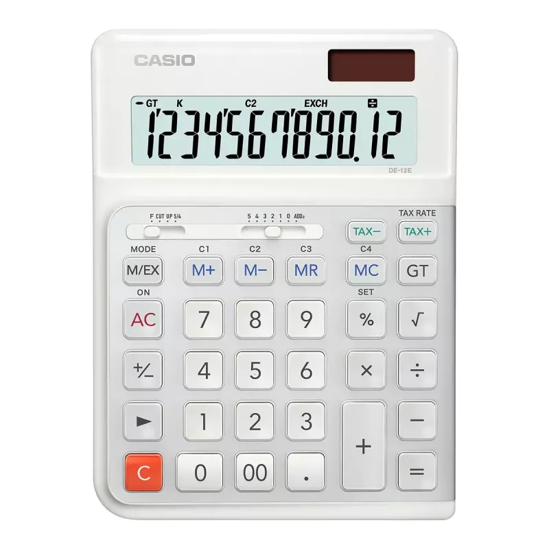 Desktop Calculator Casio DE-12E-WE Basic 12 Digits White