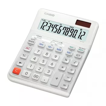 Desktop Calculator Casio DE-12E-WE Basic 12 Digits White