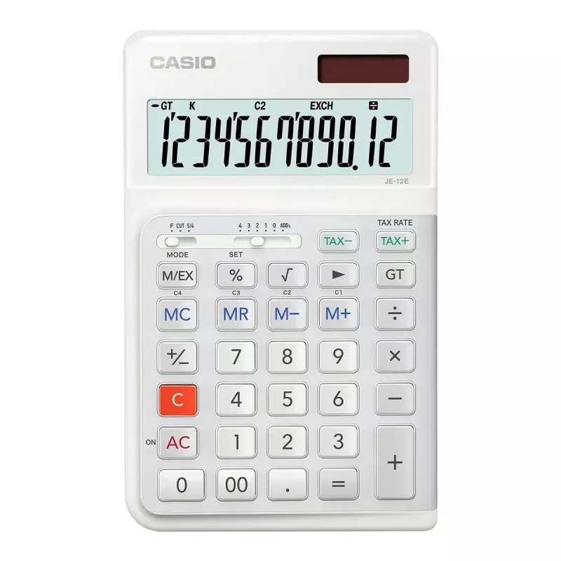 Basic Calculator Casio JE-12E-WE Desktop 12 Digits White