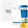 Self-adhesive labels HERMA Removable A4 Ø 20 mm round white