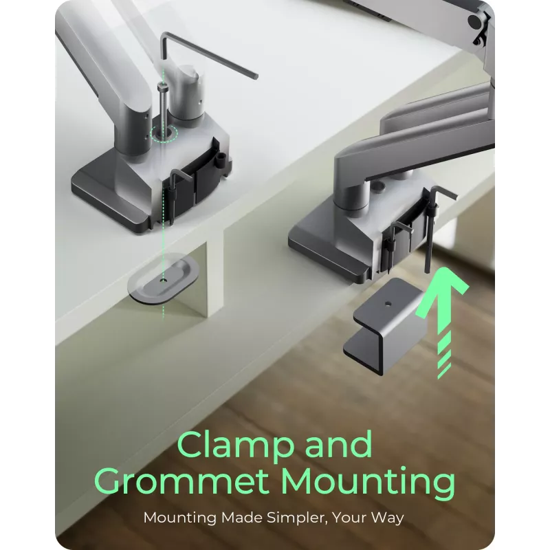 Monitor stand icybox 61085 for 2 monitors with desk mount — dual-arm desk monitor mount