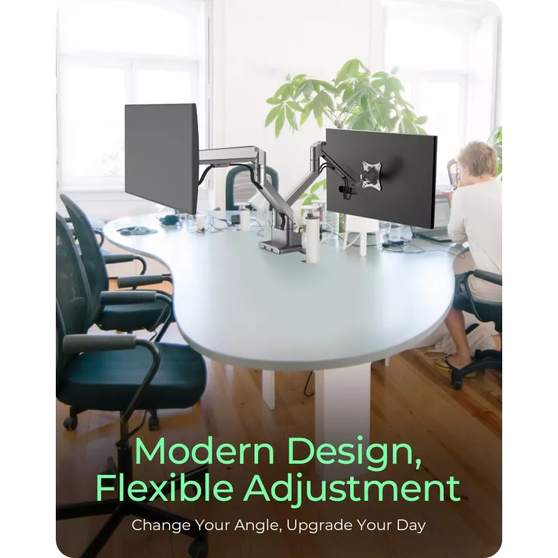 Monitor stand icybox 61085 for 2 monitors with desk mount — dual-arm desk monitor mount