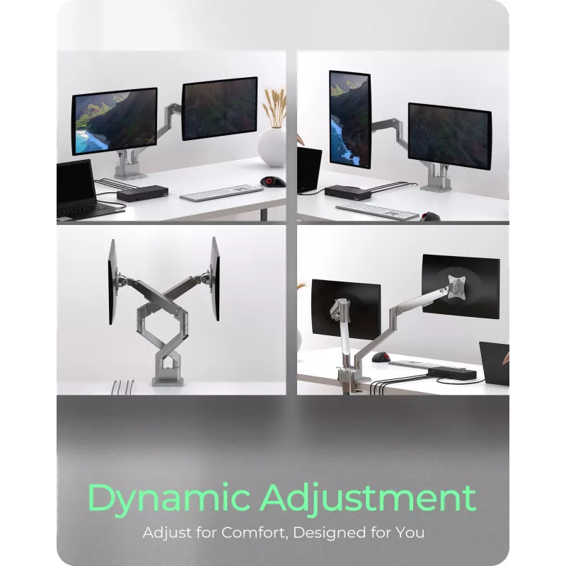 Monitor stand icybox 61085 for 2 monitors with desk mount — dual-arm desk monitor mount