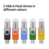 INTENSO Office Line USB flash drive multipack 5×64 GB, USB-A, USB 3.2 Gen 1, swivel, multicolour