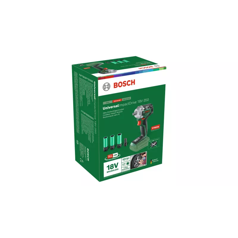 Bosch UniversalImpactDrive 18V-350 (Bare tool + Hex Adapter + 3 Nuts 17, 19, 21mm)