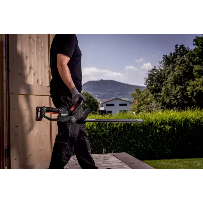 Metabo HS 18 LTX 55 Cordless Hedge Trimmer with Double-Sided Blade, 18 V, 55 cm Cutting Length, Bare Tool