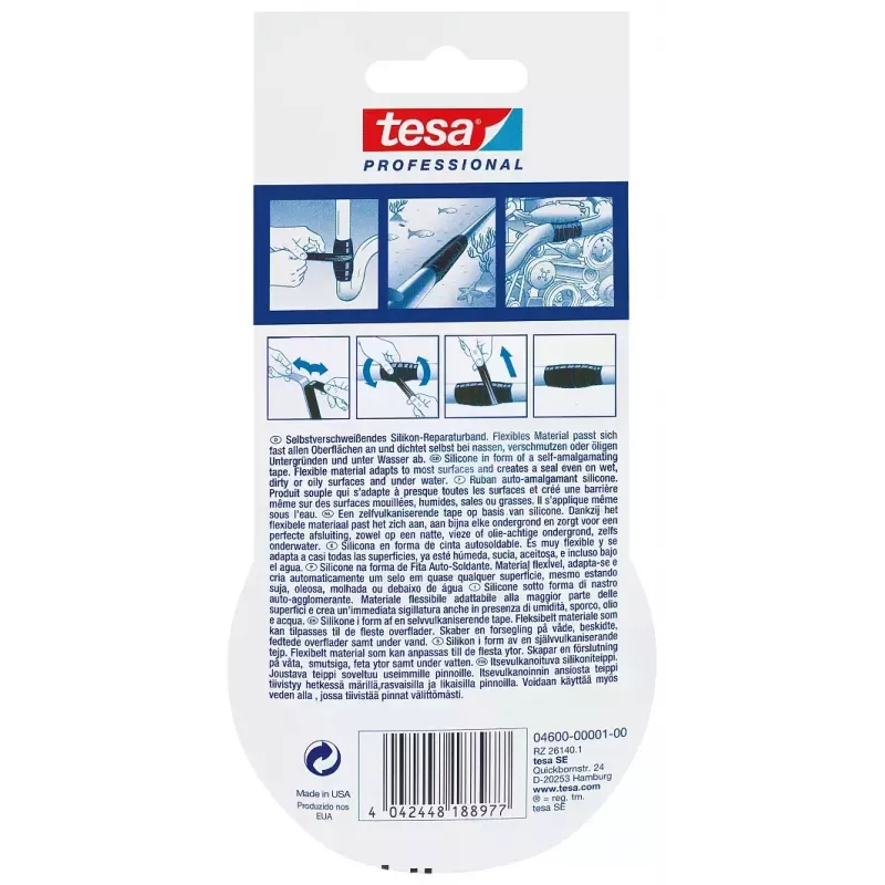 Sealing Tape TESA 04600-00001-00 Black 3 m