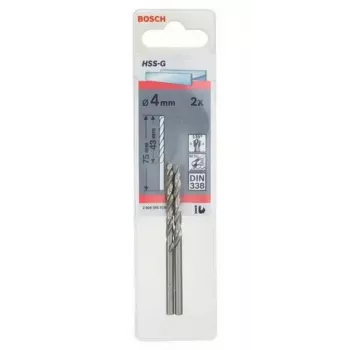 Twist drill bit Bosch Metal drill bit HSS-G DIN 338 4 mm 2 pcs