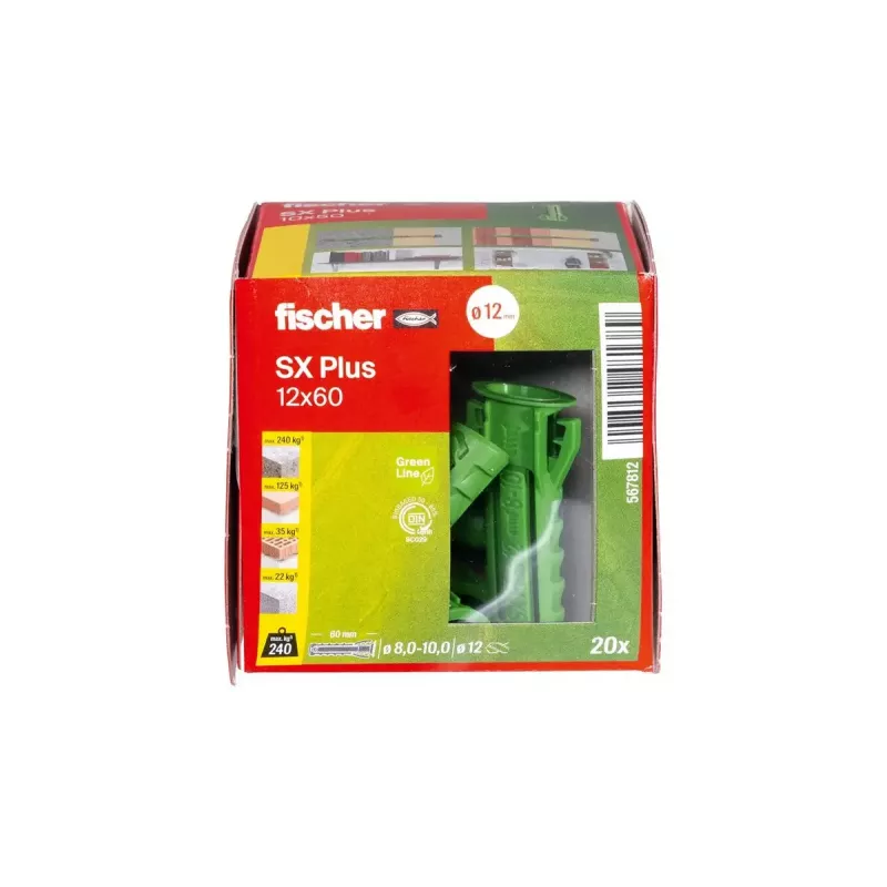 Expansion anchor Fischer 567812 60 mm Green 20 pcs