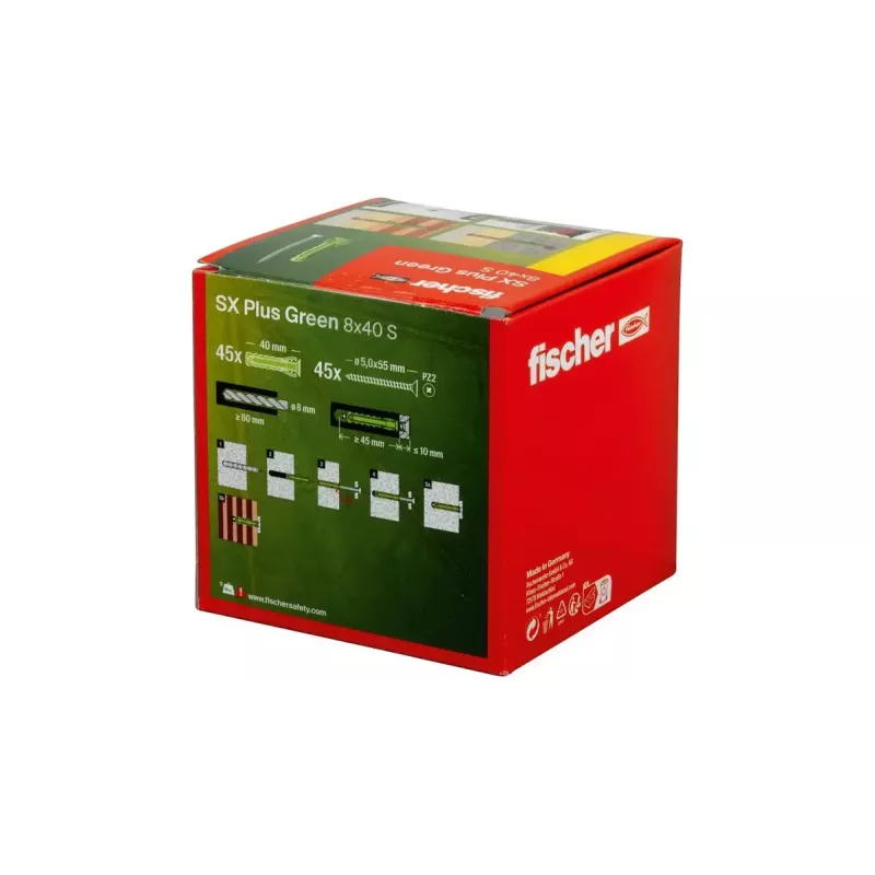 Screw & wall plug kit Fischer 567814 45 pcs 8 mm diameter 40 mm length
