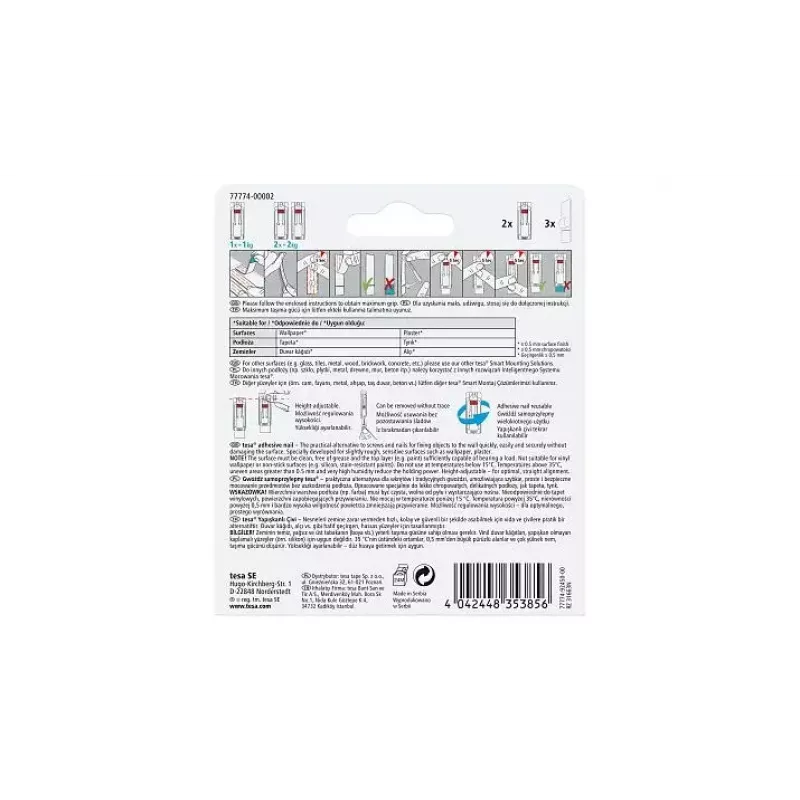 Universal hook Tesa 77774 Indoor White 2 pcs