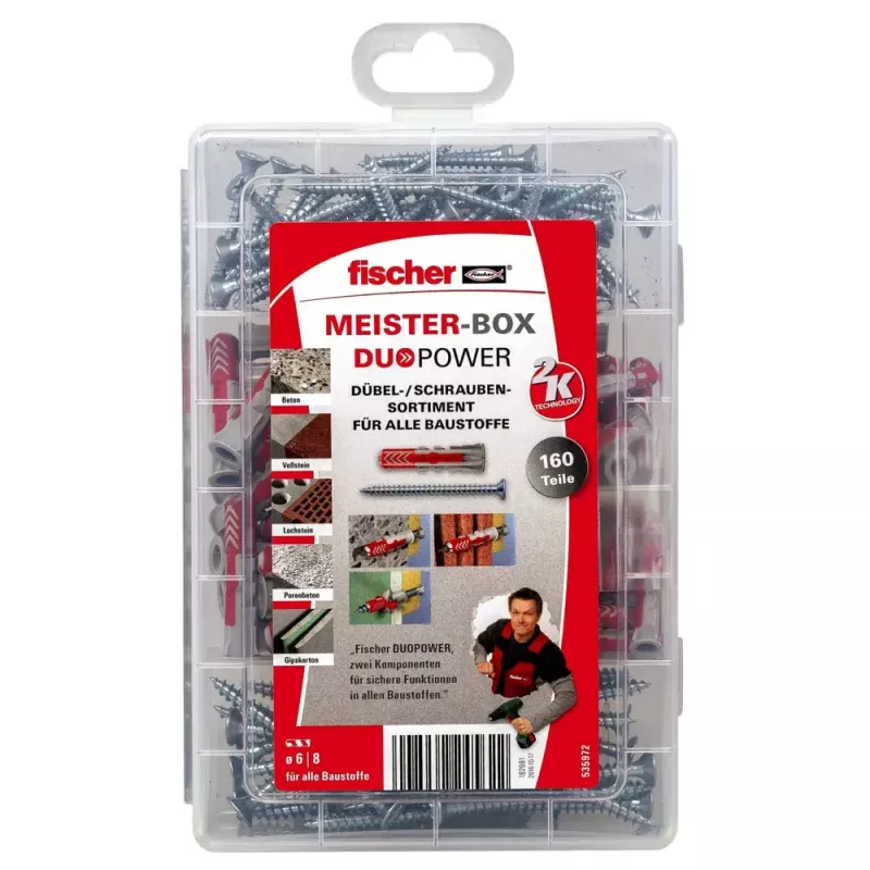 Expansion anchor Fischer MEISTER-BOX DUOPOWER + screws