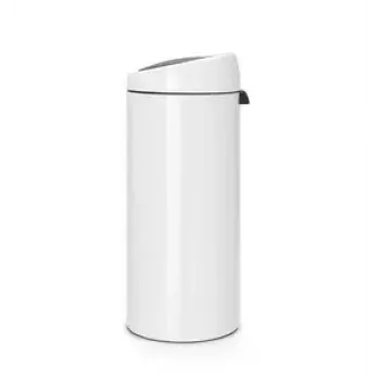 Touch Bin Brabantia 30L Round Plastic Stainless Steel White
