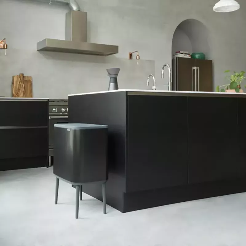 Trash Can Brabantia 316067 33L Rectangular Stainless Steel Black