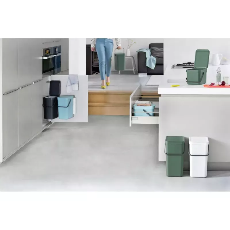 Trash Can Brabantia 129827 16L Rectangular Plastic Green