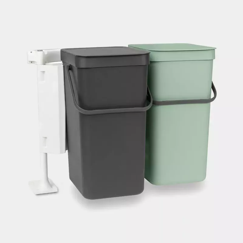 Brabantia Sort & Go Rectangular Plastic Green Grey Width 520 mm Depth 370 mm Height 430 mm