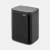 Waste bin Brabantia Bo 4 L rectangular, steel housing, black, 200×172×272 mm
