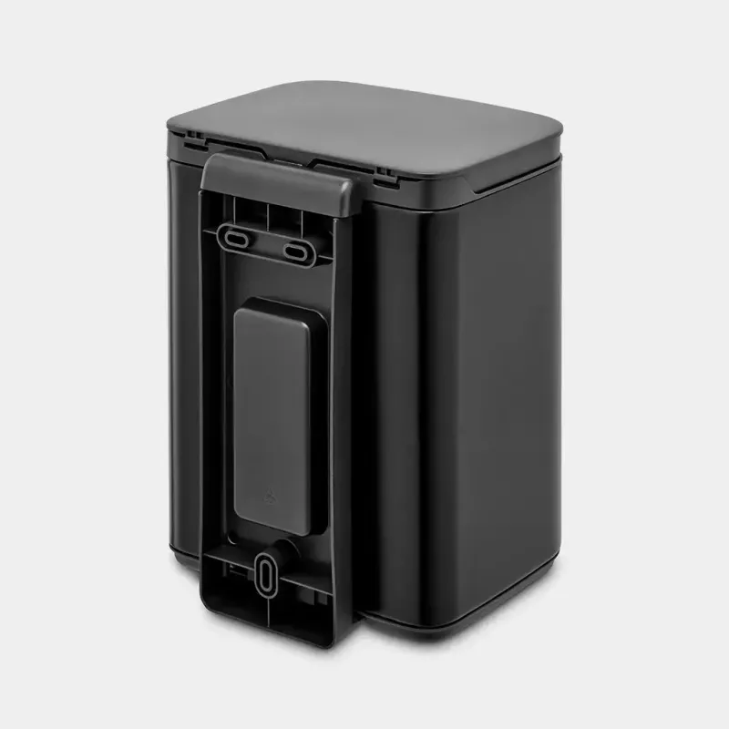 Waste bin Brabantia Bo 4 L rectangular, steel housing, black, 200×172×272 mm