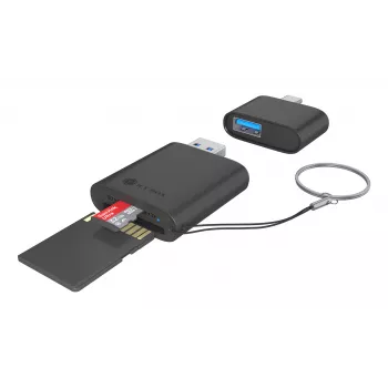ICY BOX 2-in-1 Card Reader via USB Type-A & USB Type-C Interface