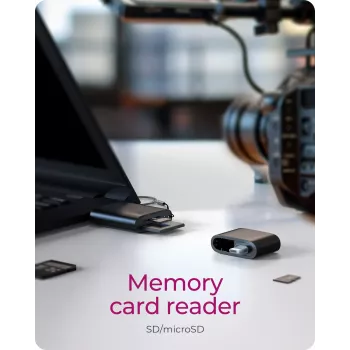 ICY BOX 2-in-1 Card Reader via USB Type-A & USB Type-C Interface