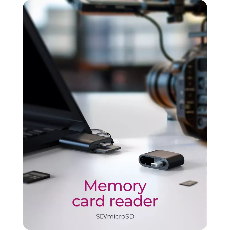ICY BOX 2-in-1 Card Reader via USB Type-A & USB Type-C Interface
