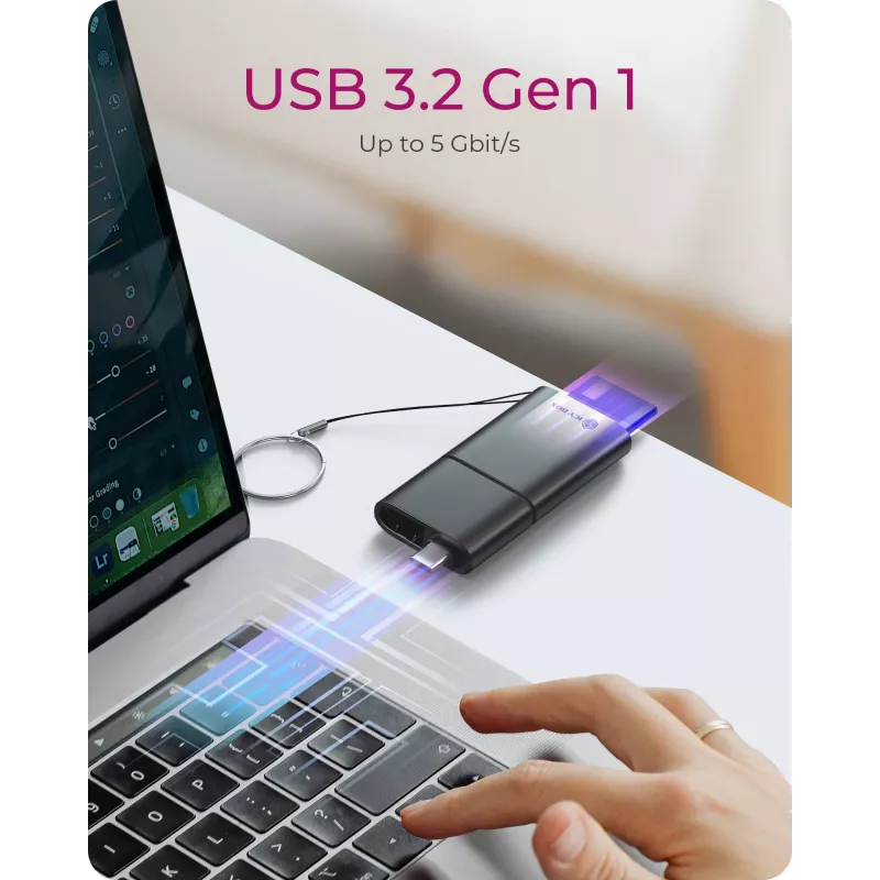 ICY BOX 2-in-1 Card Reader via USB Type-A & USB Type-C Interface