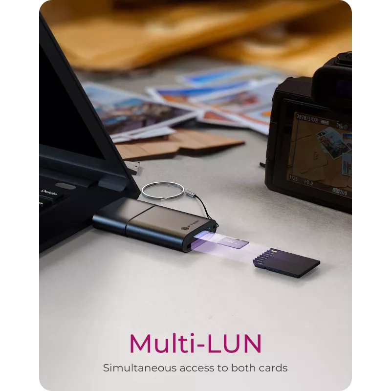 ICY BOX 2-in-1 Card Reader via USB Type-A & USB Type-C Interface
