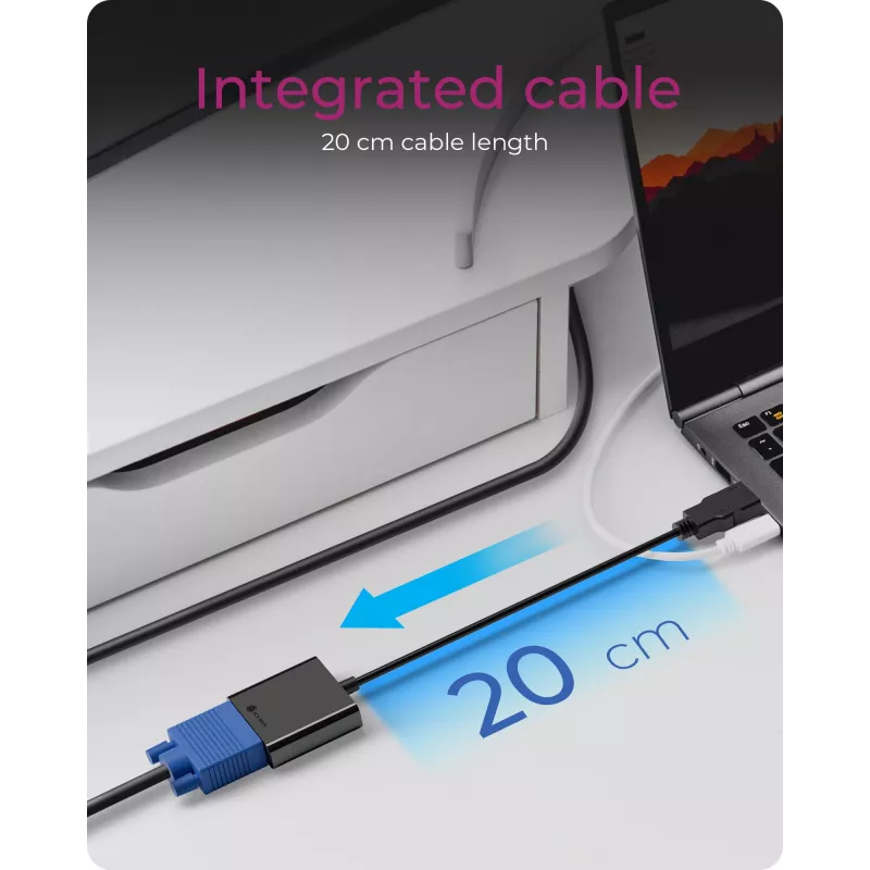 HDMI-to-VGA adapter icybox IB-AC502a — HDMI A (male) to VGA (female) adapter