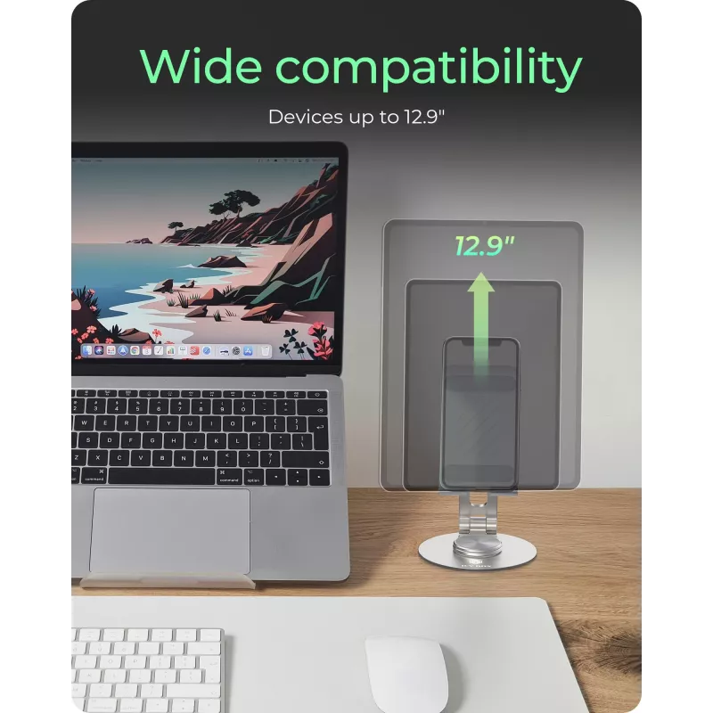 Smartphone and Tablet Stand icybox IB-TH201-R — 360° rotatable stand for phones and tablets