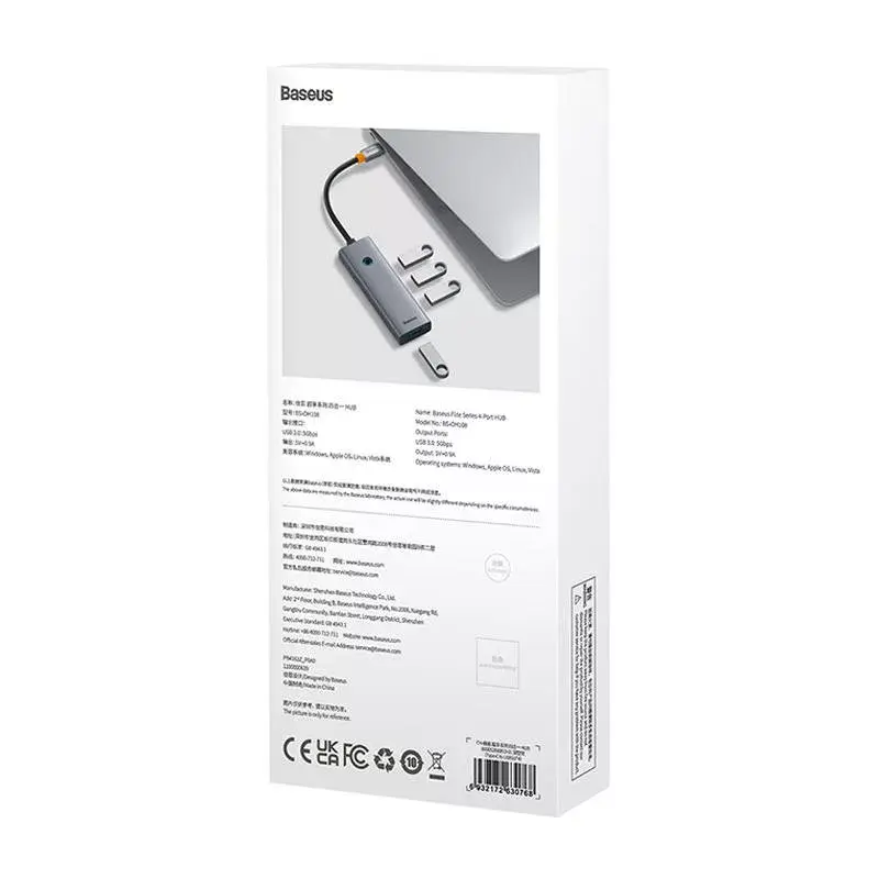 Baseus 4in1 Hub UltraJoy USB-C to USB 3.0 Gray Cable