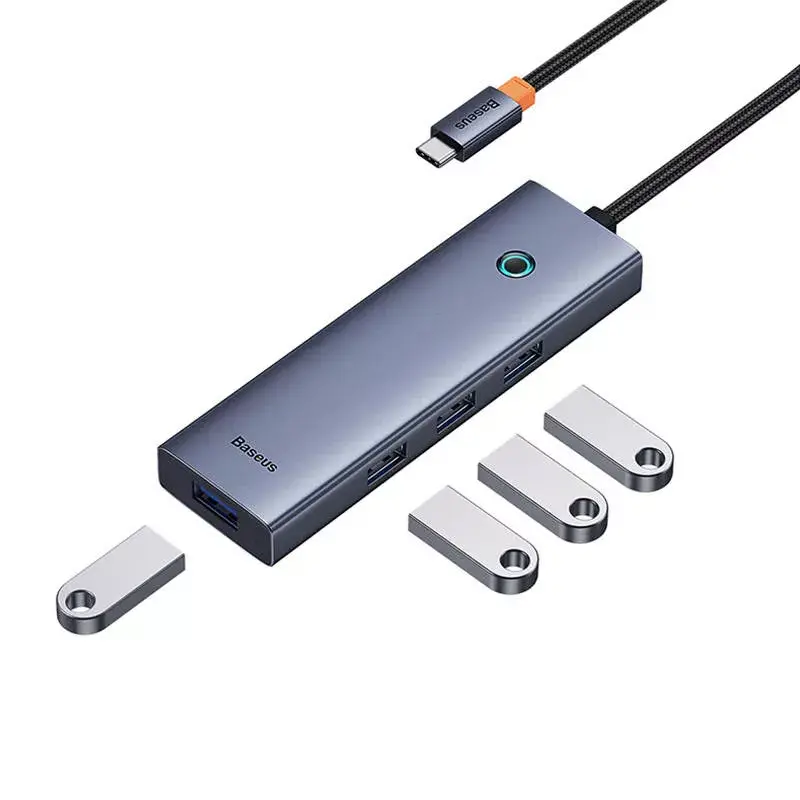 Baseus 4in1 Hub UltraJoy USB-C to USB 3.0 Gray Cable