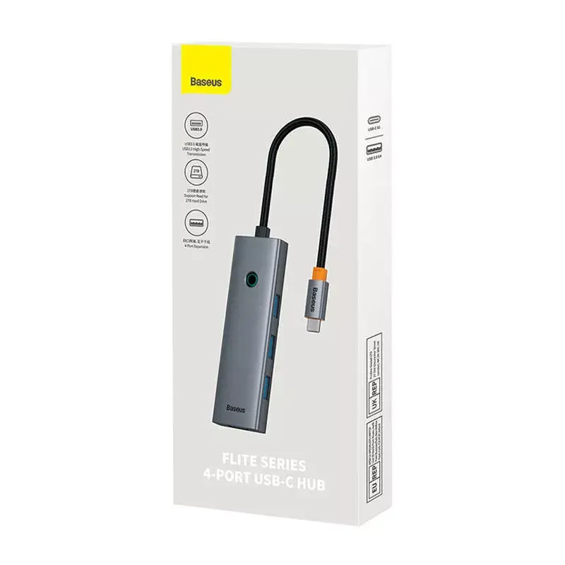 Baseus 4in1 Hub UltraJoy USB-C to USB 3.0 Gray Cable