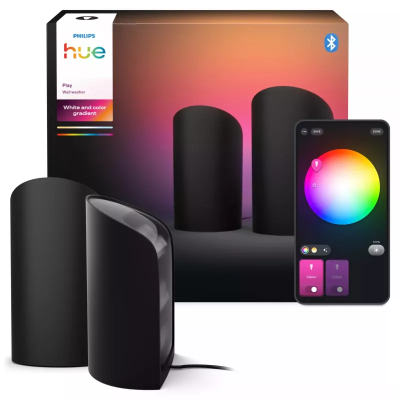 Wall washer lamp Philips Hue Play wall washer — LED 1035 lm, multi-colour, black, aluminium/synthetics, 100–240 V