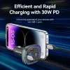 Car charger Vention 3-Port USB (USB-C + 2× USB-A) 30W/18W/5W Black