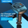 Car charger Vention 3-Port USB (USB-C + 2× USB-A) 30W/18W/5W Black