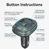 Car charger Vention 3-Port USB (USB-C + 2× USB-A) 30W/18W/5W Black