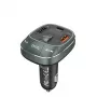 Car charger Vention 3-Port USB (USB-C + 2× USB-A) 30W/18W/5W Black