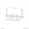 Shelf keyboard kit Neomounts AV40-500BL for 43–110 inch screens, VESA up to 600x400, max load 2.5 kg, 900×279×640 mm