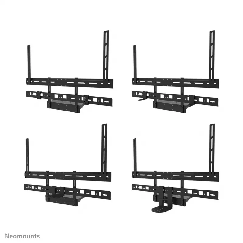 Videobar and laptop shelf kit Neomounts AV60-500BL for 43–110 inch displays, VESA up to 600x400, max load 8 kg, width 900 mm