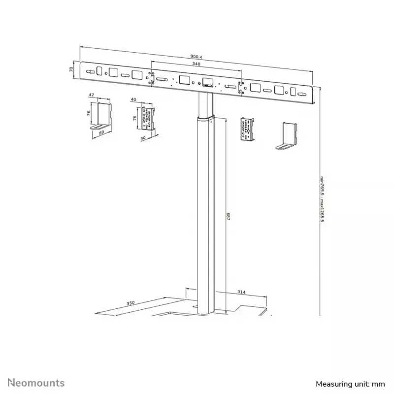 Neomounts AV80-500BL Videobar floor stand - VESA - max 10 kg - universal