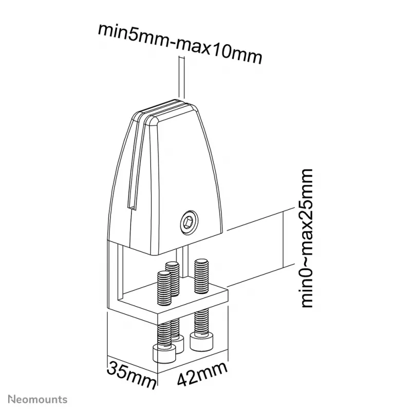 Neomounts NS-CLMP25BLACK Desk clamp set (2 pcs) - max 5 kg