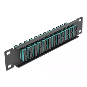 Fiber Optic Patch Panel DeLOCK 10 inch 12 Port SC Duplex aqua 1U black