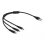USB Charging Cable DeLOCK 3 in 1 Type-A to Lightning Micro USB USB Type-C 30 cm black