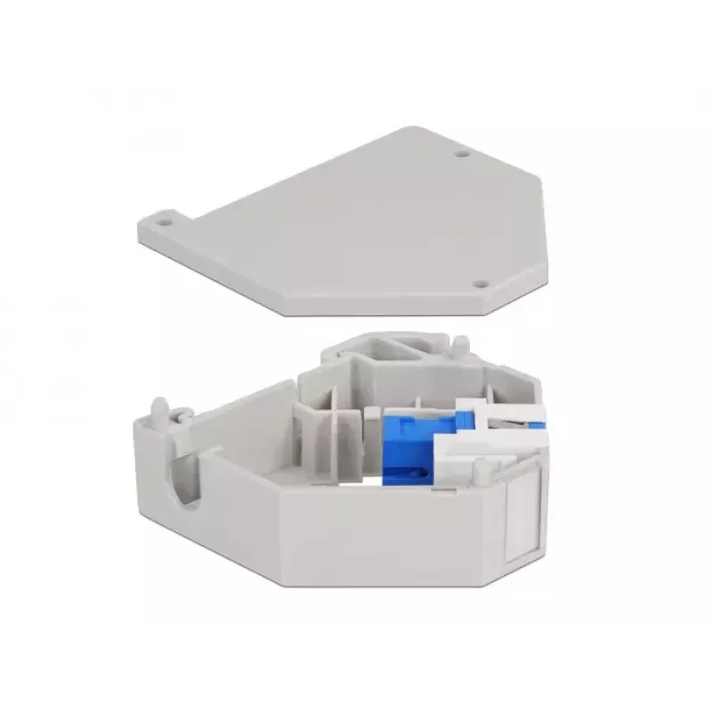 Keystone module DELOCK 87164 — SC to SC adapter, colours: blue/grey/white, 60.1×59.4×21.6 mm