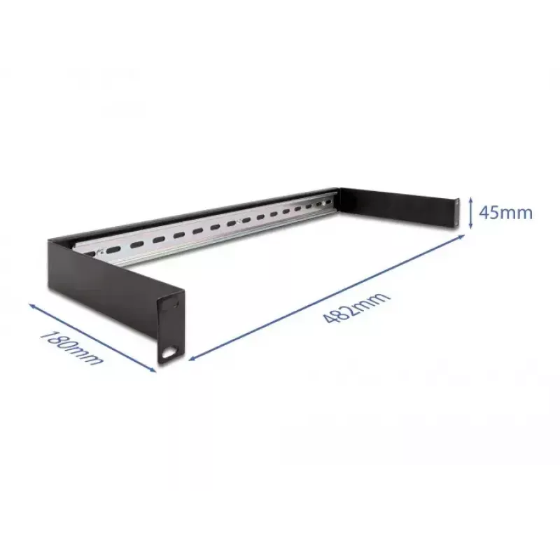 Cable rail DeLOCK 19 inch DIN rail Panel 1U black