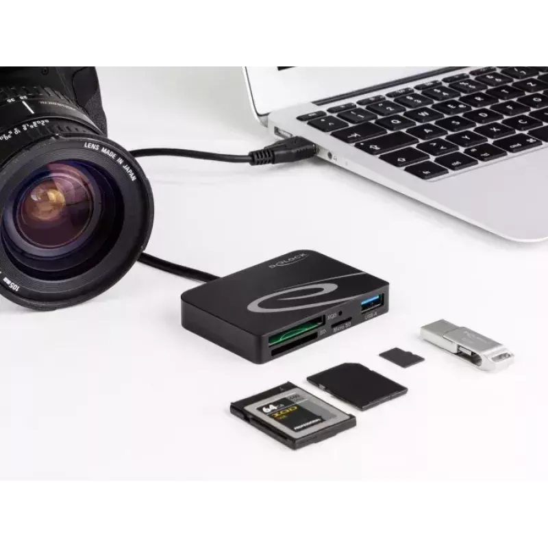 Card Reader DeLOCK 91756 Black MicroSD SD MMC USB 5 Mbit/s