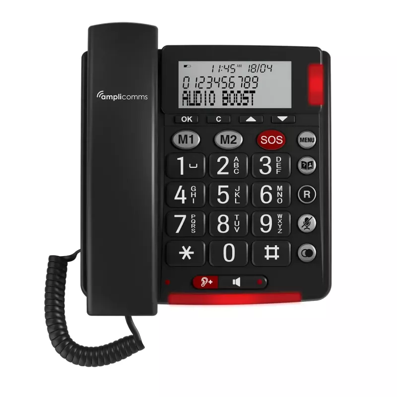 Analog telephone amplicomms BigTel 50 Alarm Plus Caller ID Dark Grey